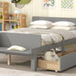 Full Bed with Footboard Bench 2 drawers Grey