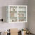 Glass Doors Modern Two-door Wall Cabinet with Featuring Three-tier White