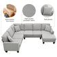 108*85.5" Modern U Shape Sectional Sofa 7 Seat Fabric Sectional Sofa Set