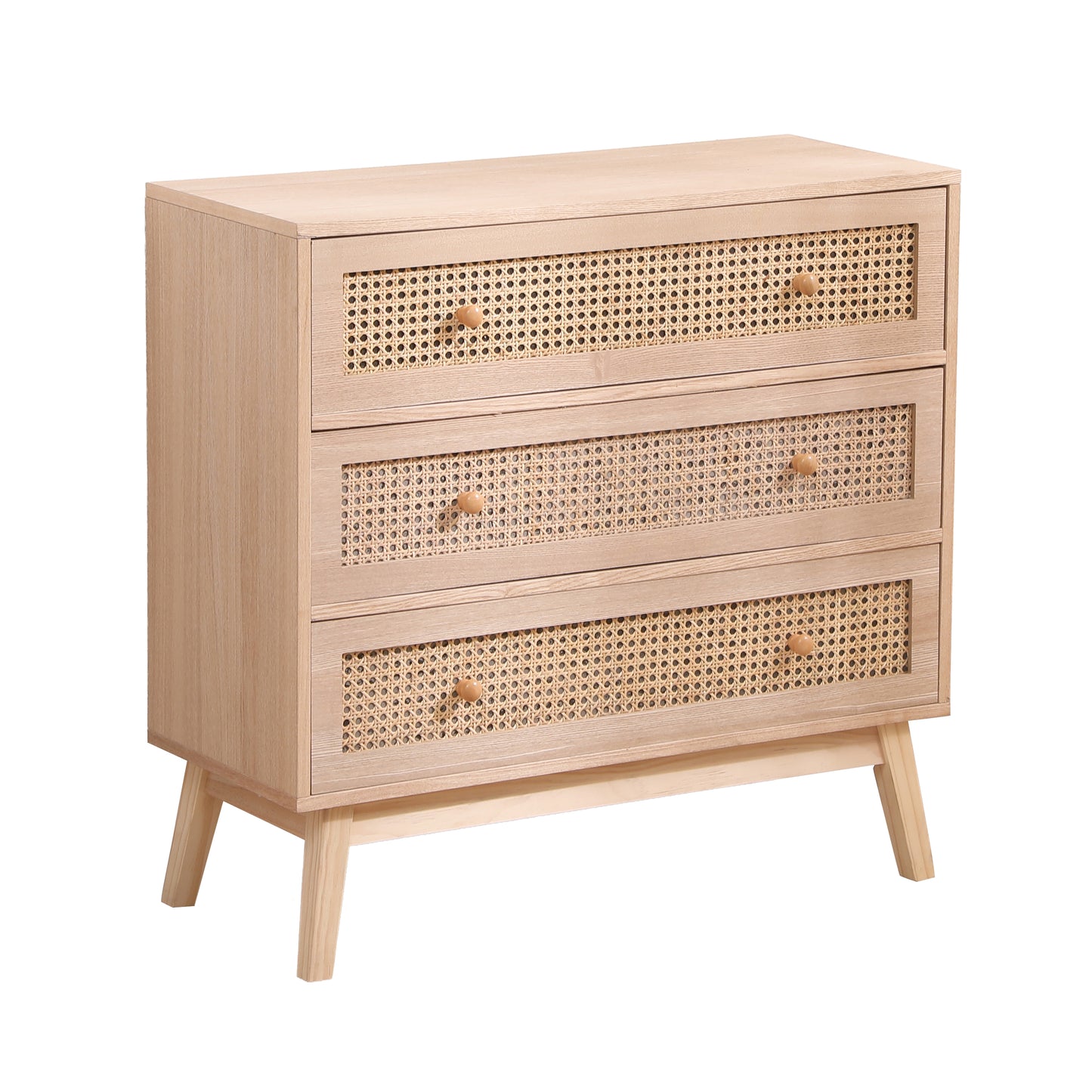 3-Drawers Rattan Storage Cabinet Rattan Drawer,for Bedroom,Living Room,Natural