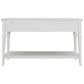 TREXM Classic Retro Style Console Table with Three Top Drawers and Open Style Bottom Shelf (Antique White)