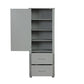 Tall Bathroom Storage Cabinet, Freestanding Storage Cabinet with Two Drawers and Adjustable Shelf, MDF Board , Grey