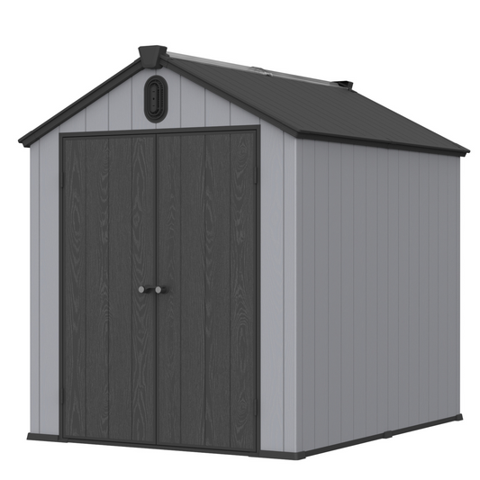 XWT012 6*8ft plastic storage shed for backyard garden big spire Tool storage