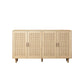 62.20" Elegant 4-Door Rattan Storage Cabinet, Decorative Design for Bedrooms, Living Rooms, and Offices