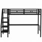 Metal Loft Bed Frame with Desk  No Box Spring Needed Twin Black