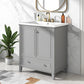 30inchgrey Bathroom Vanity with Sink ComboMulti-functional Bathroom Cabinet with Doors and Drawer Solid Frame and MDF Board