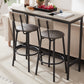 Bar Table Set with 2 Bar stools PU Soft seat with backrest Grey 43.31'' L x 15.75'' W x 35.43'' H