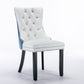 A&A Furniture Nikki Collection Modern High-end Tufted Solid Wood Contemporary PU 2-Pcs Set White+Light Blue