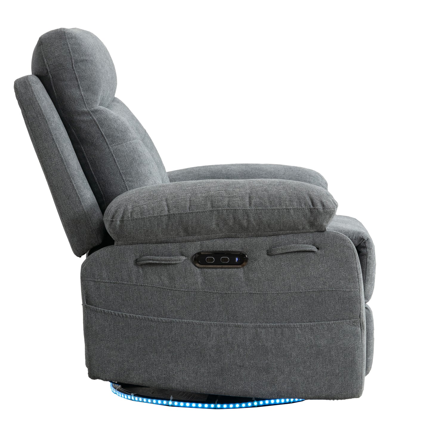 270-Degree Rotating Electric Recliner with LED Light, USB+C Charging Port, and Adjustable Backrest