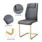 Comes with faux leather cushioned seats living room chairs with metal legs (gray+PU leather)