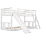 Twin over Twin Bunk Bed with Convertible Slide and Ladder  White