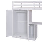 Twin Size Loft Bed with Wardrobe and Staircase, Desk and Storage Drawers and Cabinet in 1  White