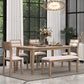 TREXM Classic 6-Piece Dining Set with Table, 4 Upholstered Chairs, and Bench, Natural Wood Wash