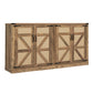 65-Inch Rustic Oak Faux Rattan Sideboard, Barn Door Design for Living Rooms, Entryways, and Bedrooms