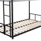 Metal twin bed with ventilation panel for noise reduction/safety guardrail/flexible space support/triple bed/CPC Certified