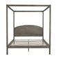 Queen Size Canopy Platform Bed with Headboard and Support Legs,Brown Wash