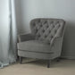 Sillón club moderno de tela gris y conjunto otomano, elegante sillón acolchado para salas de estar