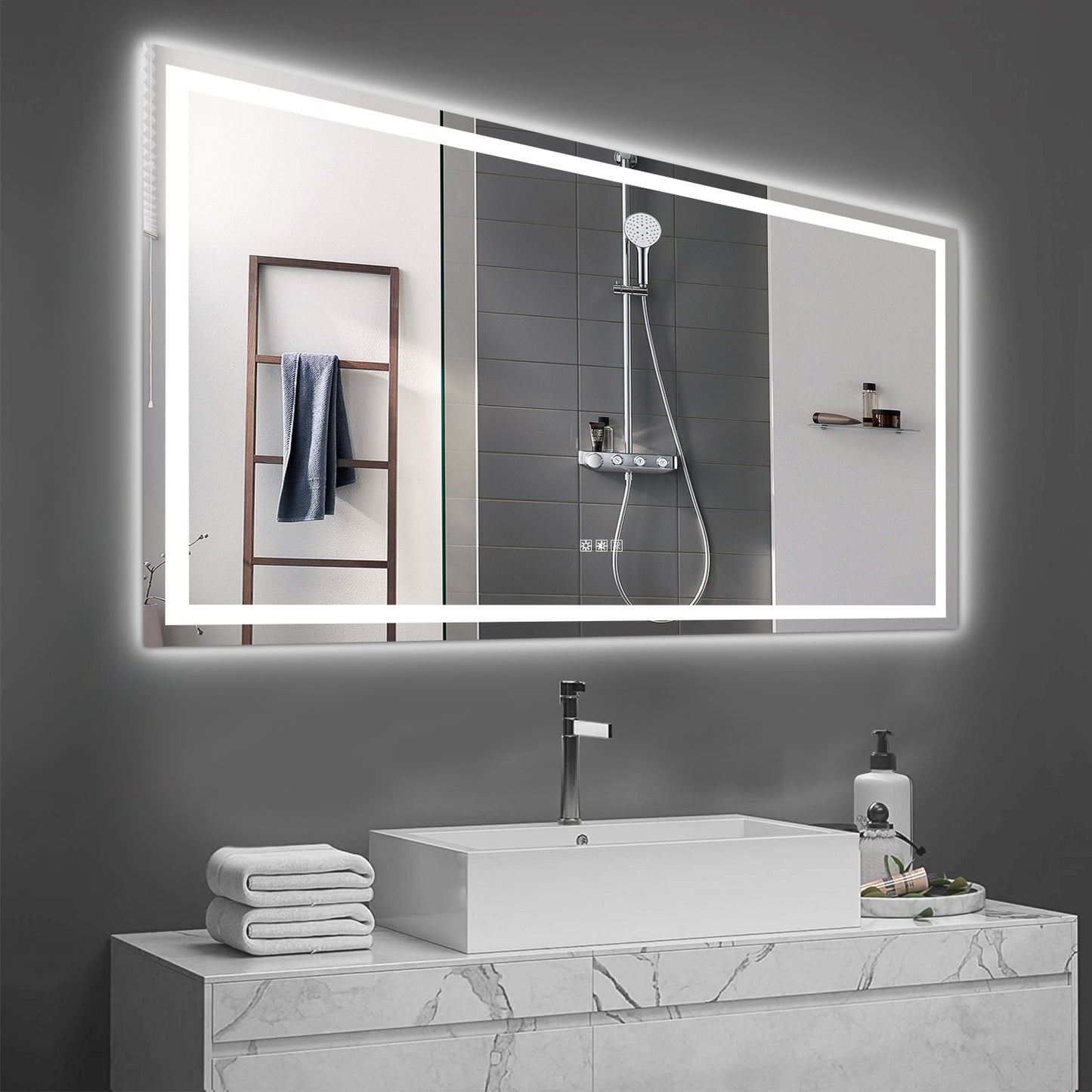 LED Mirror Light Bathroom,anti-Fog & Dimming Led Bathroom Vanity Mirror