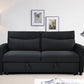 3-in-1 Convertible Sleeper Sofa Bed, Modern Fabric Loveseat with Pullout Bed, Perfect for Small Spaces, Black