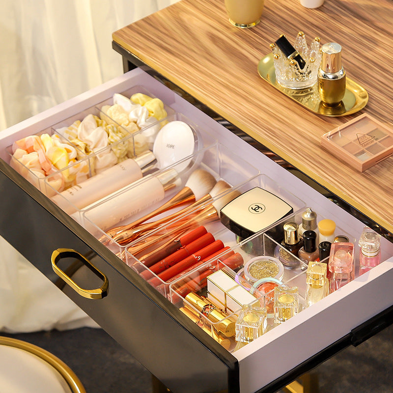 Transparent Drawer With Built-In Partition Box Dressing Table Cosmetic Lipstick Can Be Stacked For Storage Classification Of Desktop Debris