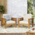 Outdoor Acacia Wood Club Chairs with Cushions, Teak+Beige