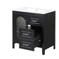 Bathroom Vanity with Sink, Bathroom Vanity Cabinet with Two Drawers and Door, Adjustable Shelf, Solid Wood and MDF, Black