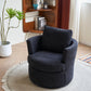 Rotating bucket chair living room comfortable circular sofa chair 360 degree rotating bucket chair armchair (black)