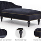 58 inch velvet lounge chair, button cluster right arm lounge chair with nail head decoration and solid wood legs