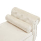 Velvet Multifunctional Storage Ottoman Bench with 1 Pillow, Stylish and Practical for Living Rooms, Beige