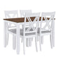 TOPMAX Rustic Minimalist Wood 5-Piece Dining Table Set with 4 X-Back Chairs, White Finish