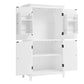 Bathroom floor storage cabinet, bathroom storage unit, 4-door independent cabinet, adjustable shelf, adaptive shelf, white