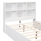 Full Size Platform Bed with Storage Headboard, Charging Station and 2 Drawers White