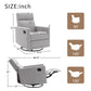 Modern Upholstered Rocker Nursery Chair Plush Seating Glider Swivel Recliner Chair Gray