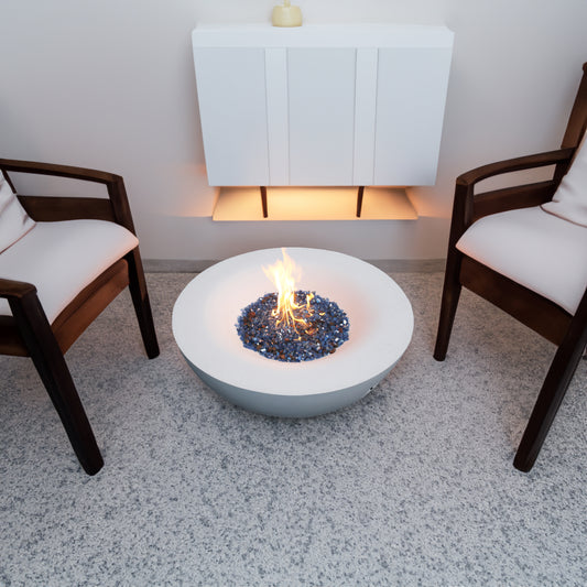 42-Inch Concrete Fire Pit White Finish