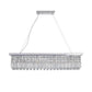 Modern Crystal Chandelier for Dining Room 8-Light White Rectangle Raindrop L39.4'' x W9.8'' x H8.7'(Bulb Not Included)