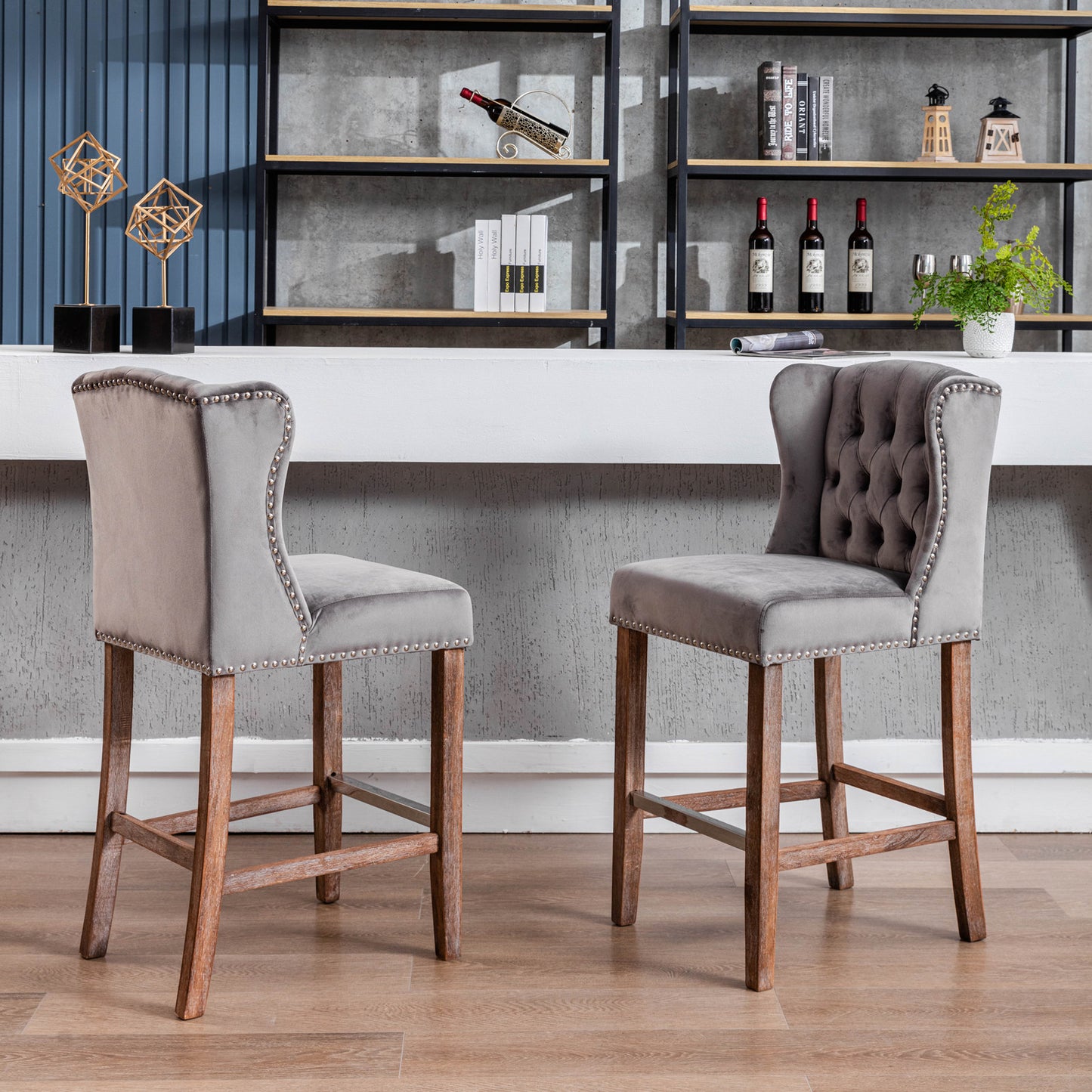 A&A Furniture Counter Height Bar Stools Upholstered