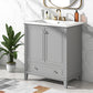 30inchgrey Bathroom Vanity with Sink ComboMulti-functional Bathroom Cabinet with Doors and Drawer Solid Frame and MDF Board