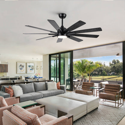 Mordern Farmhouse 62 In Black Ceiling Fan with Smart App and Remote Control