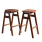 3-Piece Pub Dining Set, Retro Bar Table with Rubber Wood Stackable Backless High Stools for 2