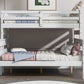 Wood Twin over Full Bunk Bed with Ladder White