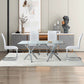 Large Modern Minimalist Rectangular Glass Dining Table, Seats 6-8, Perfect for Contemporary Dining Rooms