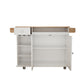 44 Inch Kitchen Island Cart with Solid Wood Top, Wine Storage, Spice Rack, Towel Rack, Wine Glass Holder White & Oak