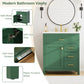 30-Inch Green Bathroom Vanity with Ceramic Sink and Ample Storage - Ideal Choice for Small Bathrooms