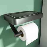 No Hole Paper Towel Holder Paper Towel Box Space Aluminum Bathroom Toilet Put Cell Phone Roll Paper Holder Wall Mounted Rack