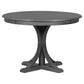 TREXM Five-Piece Retro Round Dining Table Set with Curved Brackets and 4 Cushioned Chairs, Dark Gray