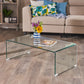 Coffee Table with 12mm Tempered Bent Glass, Elegant Design for Living Rooms