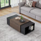 47 Inch Modern Farmhouse Drawer Coffee Table for Living Room or Office  Armando & Texture Black