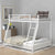 Metal Floor Bunk Bed  Twin over Full White