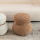 WKJ1Y Light camel snowman stool with plush Grig cushions, playful and cute, suitable for any space