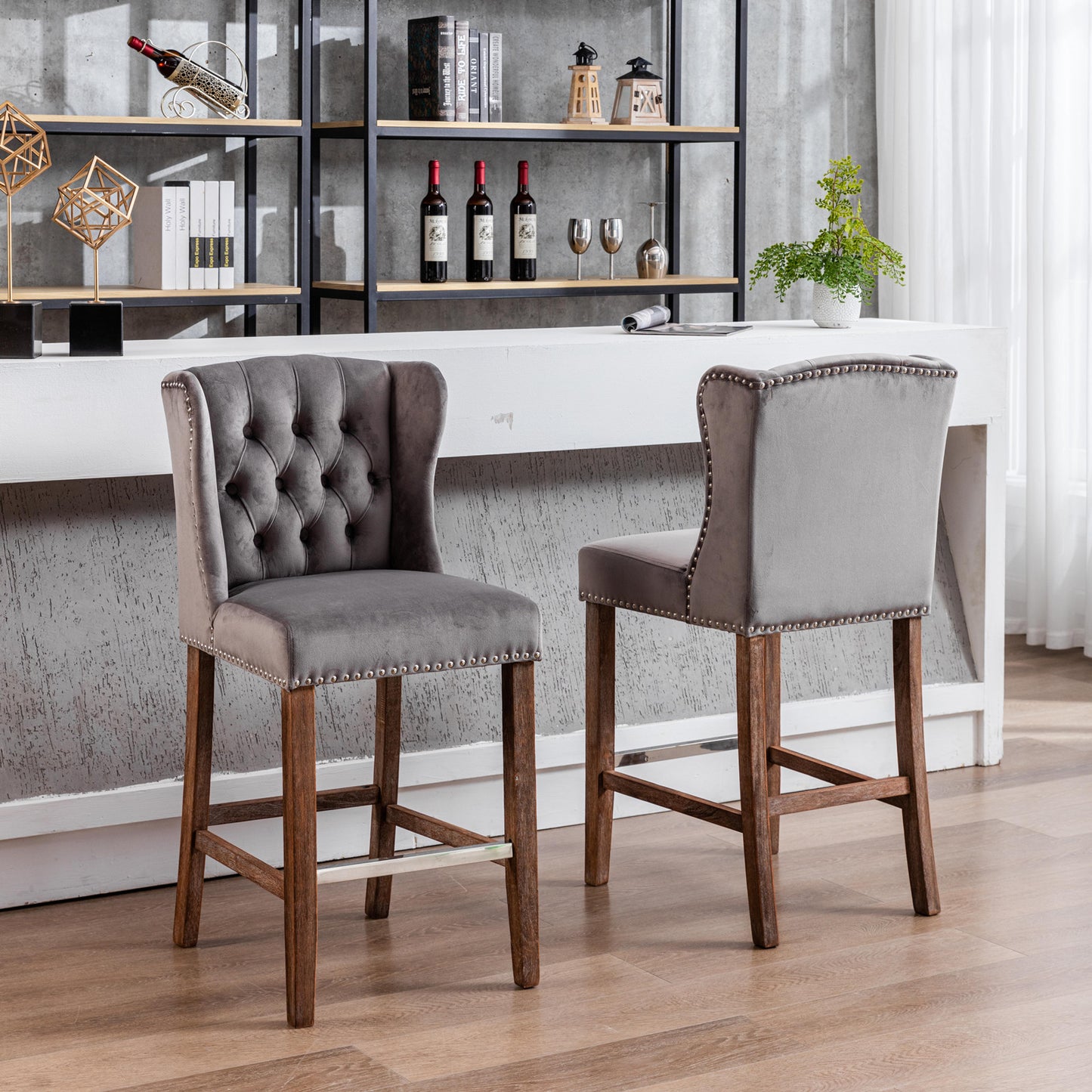 A&A Furniture Counter Height Bar Stools Upholstered